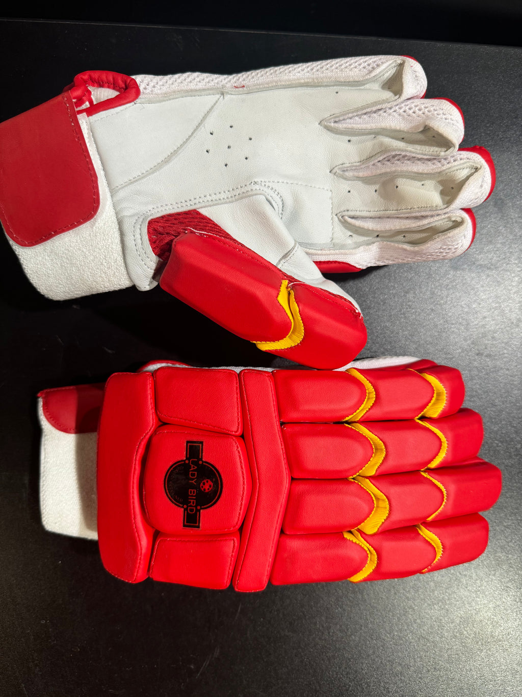 Lady Bird Pro Red Cricket batting gloves