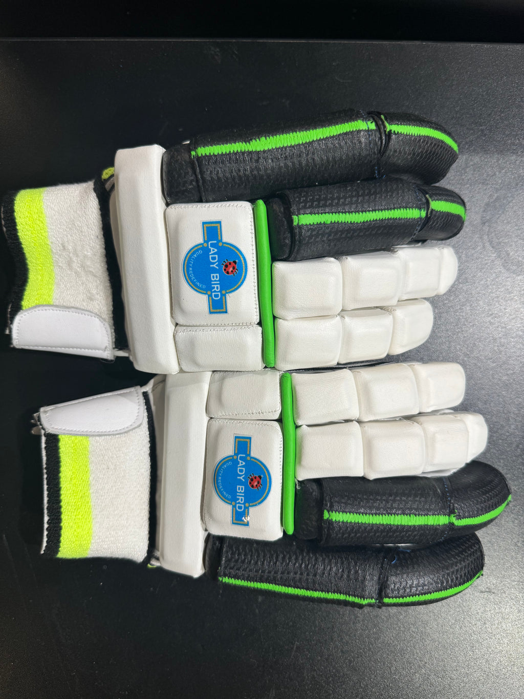Lady Bird Pro Green White Cricket Batting Gloves
