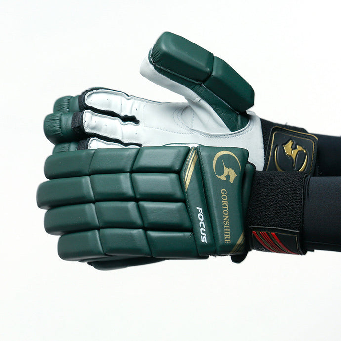 Gortonshire Focus Green Cricket Batting Gloves