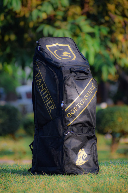 Gortonshire Panther Cricket Kitbag Duffle Black Gold