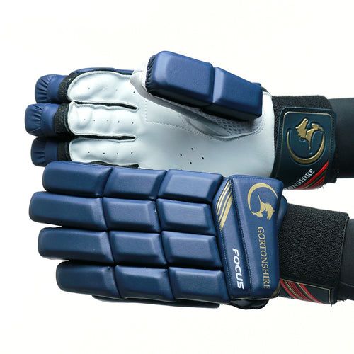 Gortonshire Focus Navy Blue Cricket Batting Gloves