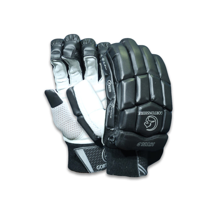 Gortonshire Shield Black Cricket Batting Gloves