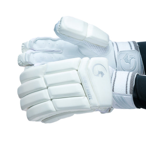 Gortonshire Shield White Cricket Batting Gloves