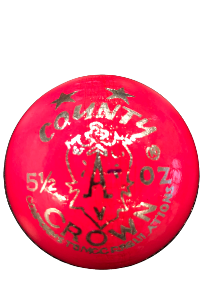 County Crown Pink Leather Cricket Ball