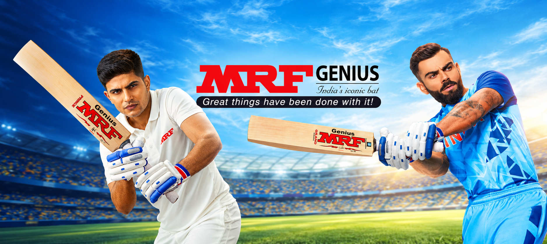 MRF campaign composite with two supplied player images